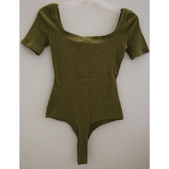 n:Philanthropy 07632PTL00 Women's Sz XS Olive Green Langley Thong Bodysuit - Picture 2 of 6